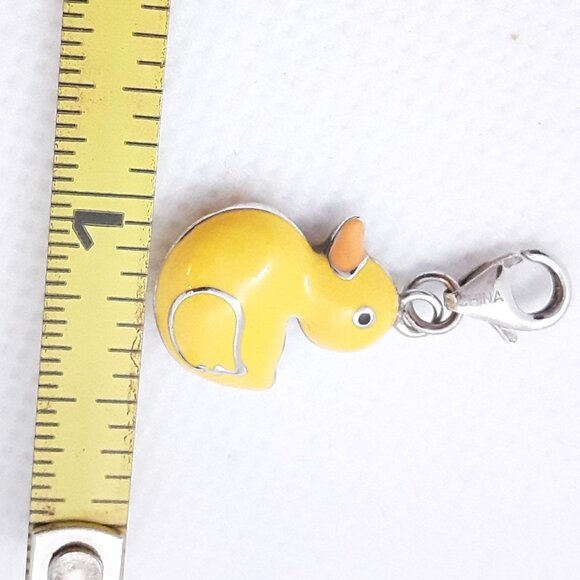 New sterling silver and yellow enamel duck charm. Lobster claw clasp. - Picture 4 of 7